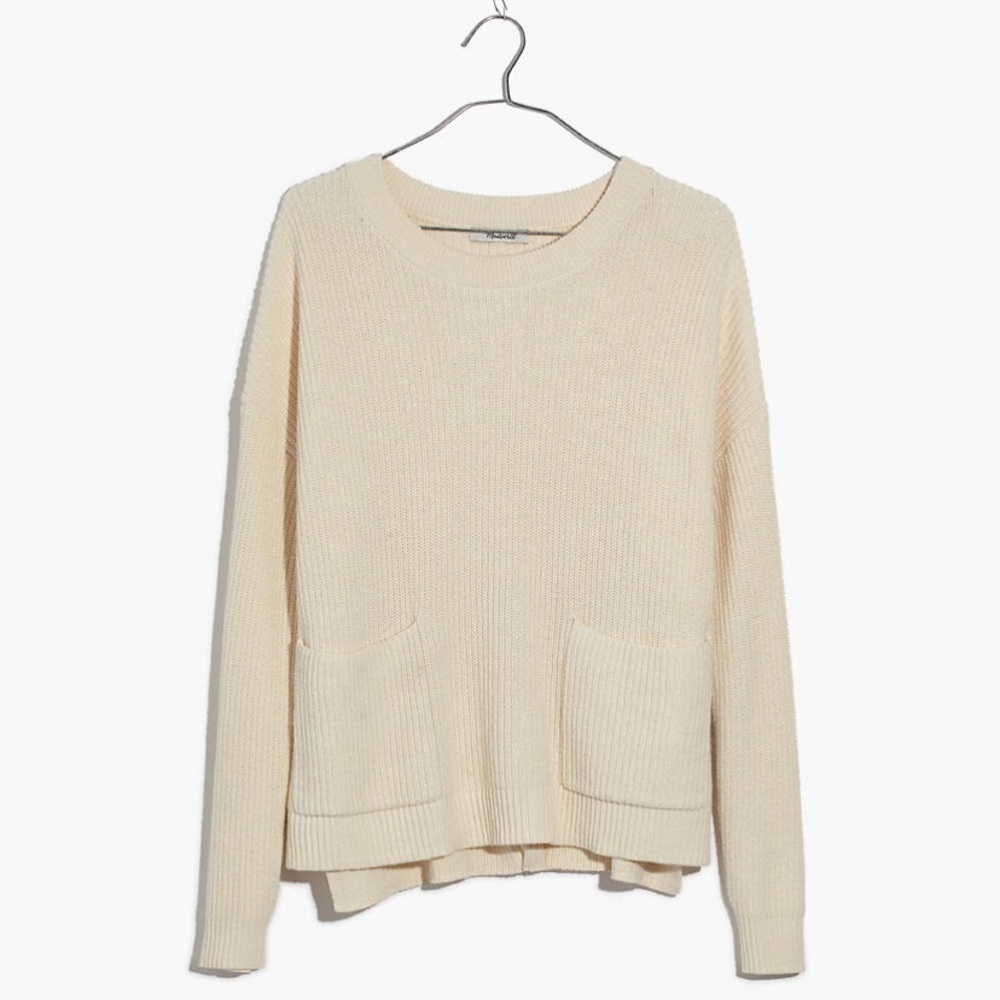 Cream Knit Madewell Sweater with pockets